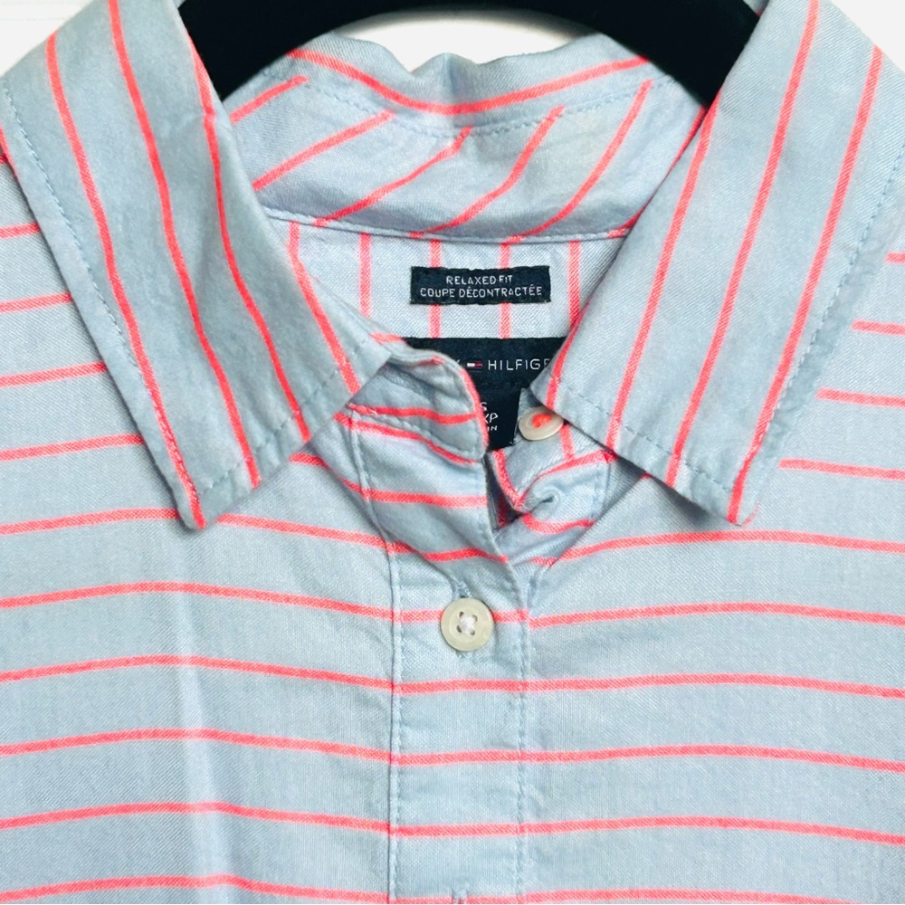 NWT Relaxed-Fit Tommy Hilfiger Button Shirt Striped